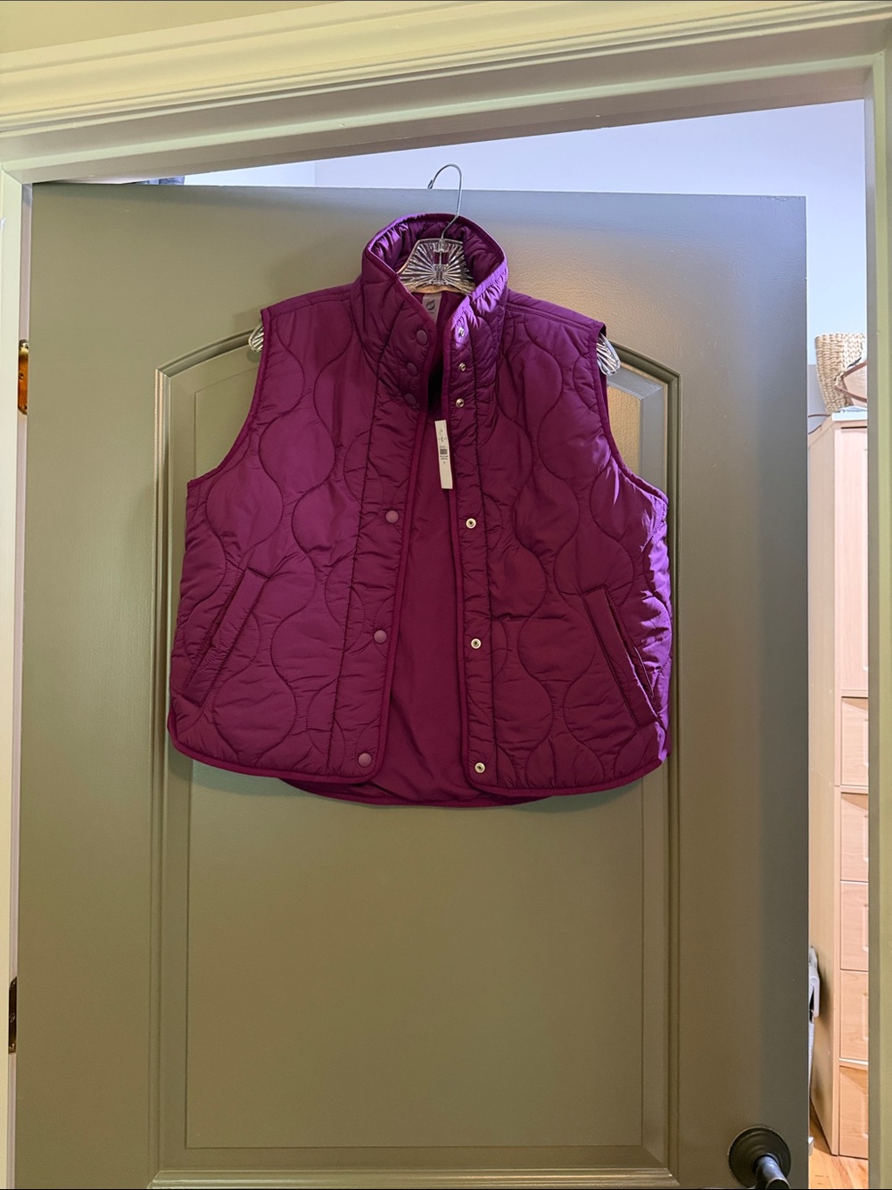 Lou & Grey Quilted Sleeveless Vest - Magenta
